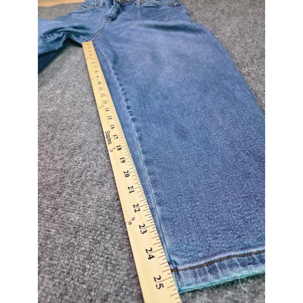 Judy Blue Jeans Womens 33 Blue High Rise Front Patch Pocket Tapered Leg Denim